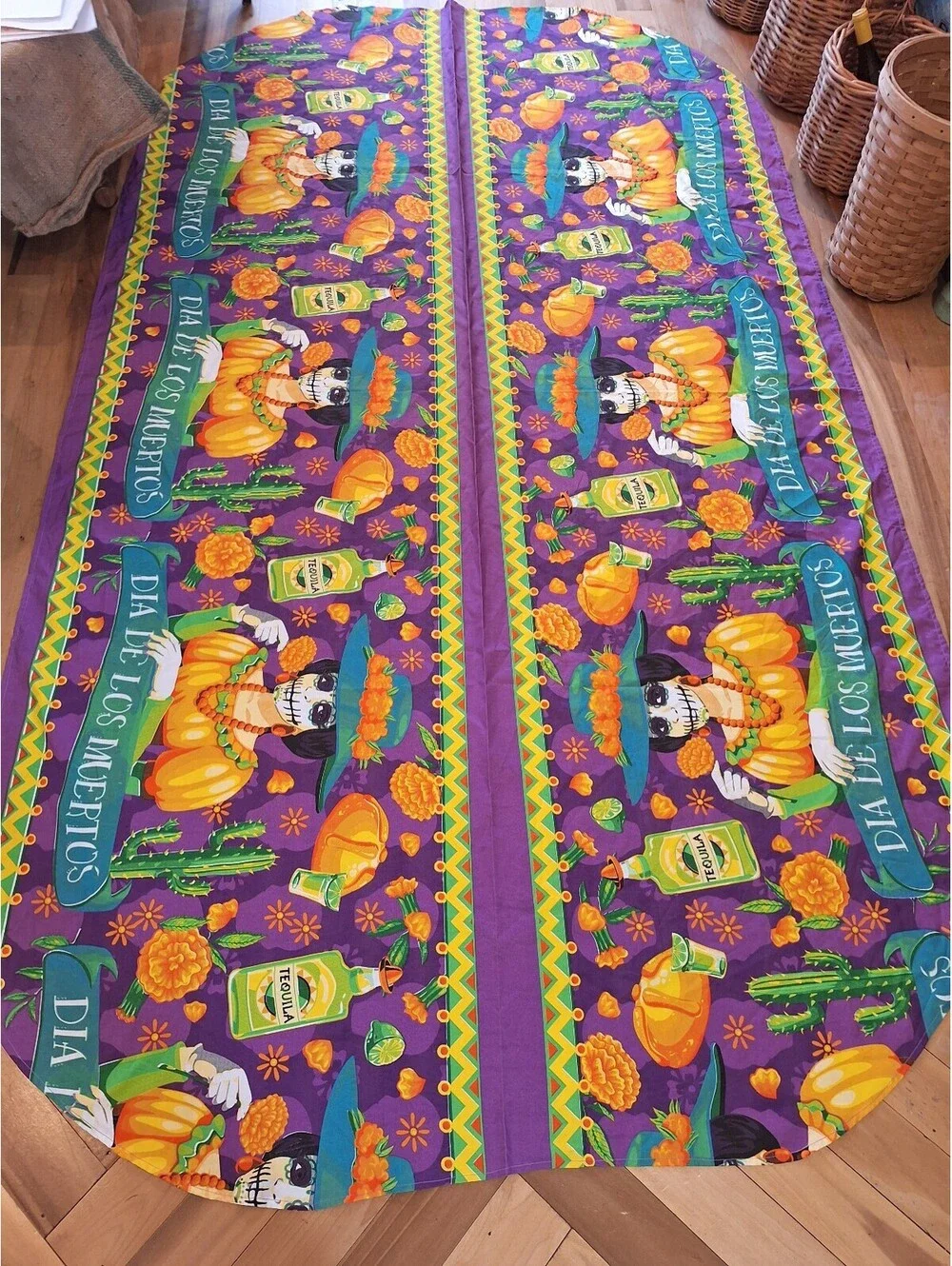Halloween dias de los meurtos tablecloth celebration, decor.